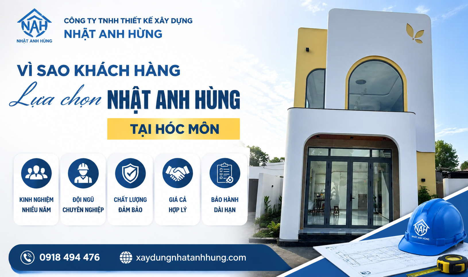 xây dựng nhà uy tín hóc môn